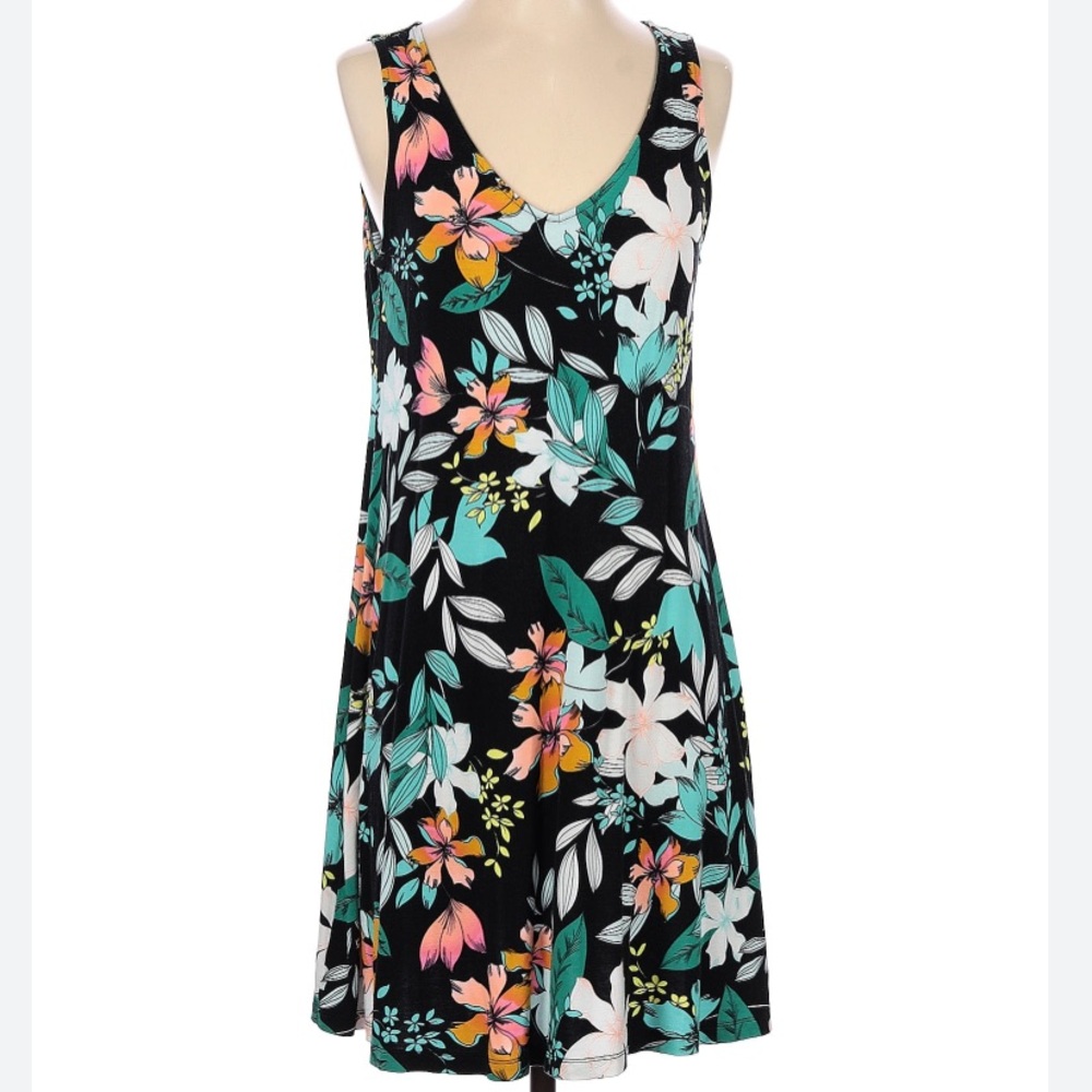 A.N.A a new approach floral dress ANA large sleeveless flower sun tank style L